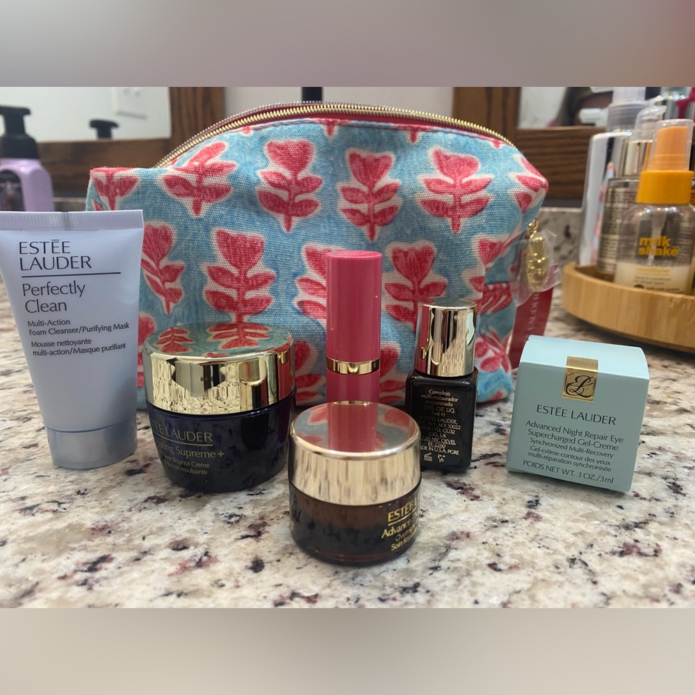 Estee Lauder skin care set w/ lipstick